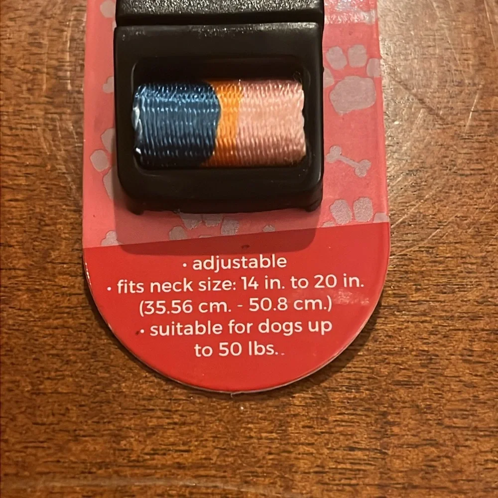 GKC dog collar with adjustable length. Orange, blue and pink. Size M. NWT - Picture 2 of 3